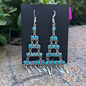 Zuni sterling silver turquoise earrings